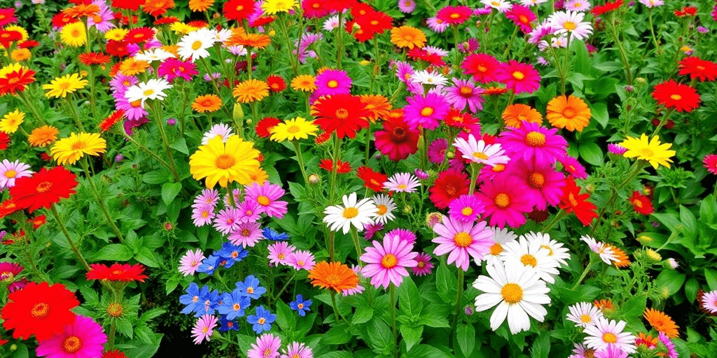 Colorful flowers in a garden